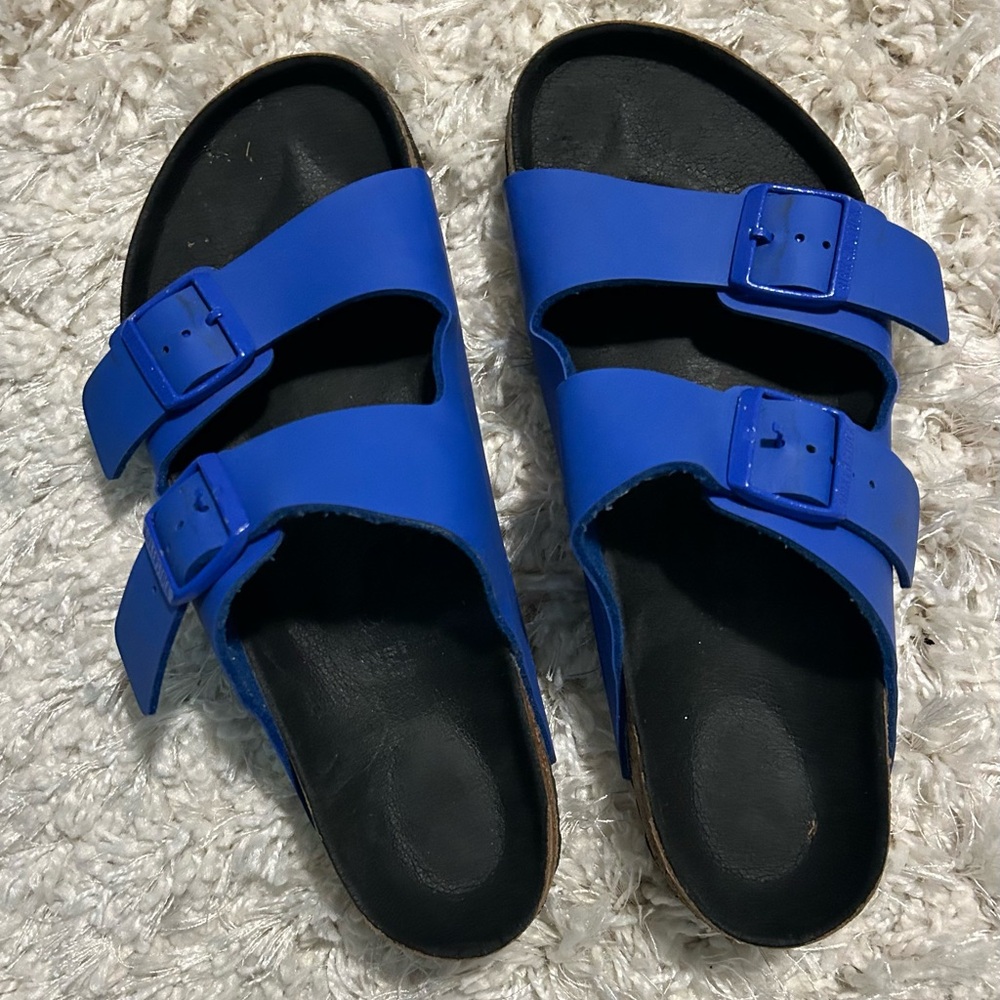 Bright Blue Birkenstocks